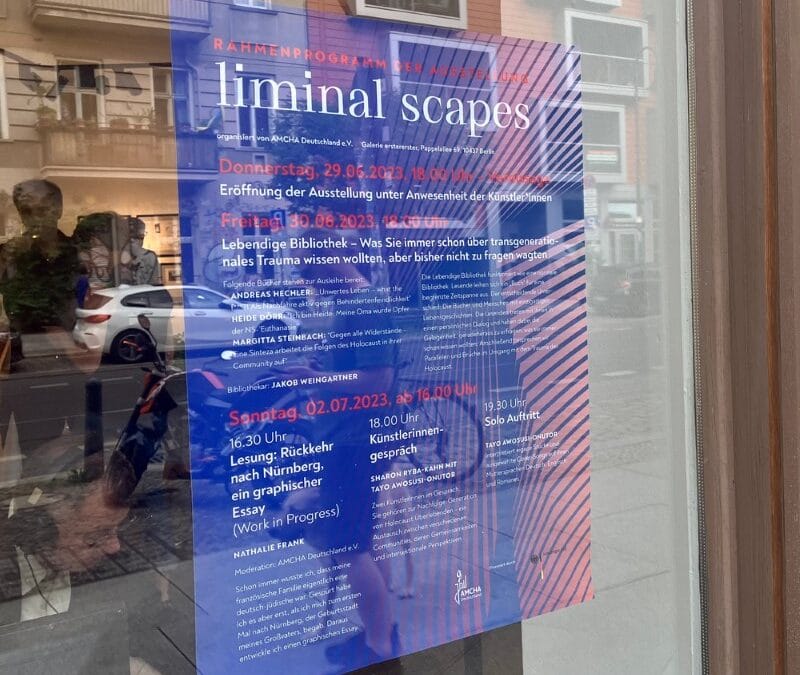 View of the exhibition “liminal scapes”, which dealt with transgenerational trauma from an artistic point of view. Berlin in summer 2023.